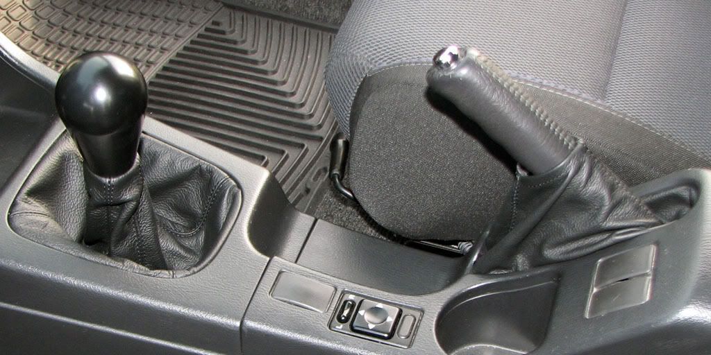 Leather shift and parking brake boots